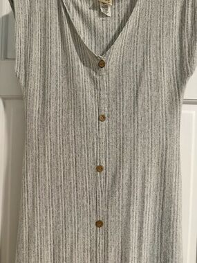 Caution To The Wind Heathered Gray Ribbed Knit dress